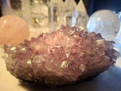 Large Brazilian Ametyst Quartz Candle Holder, ca. 1000 - 1200 gram