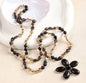 NEW LONG BOHEMIAN AGATE MALAKJEDE ( 80cm ) w/Flower, Black
