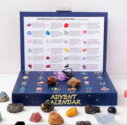 Christmas Advent Calendar 24 Days Natural Crystal Gemstones
