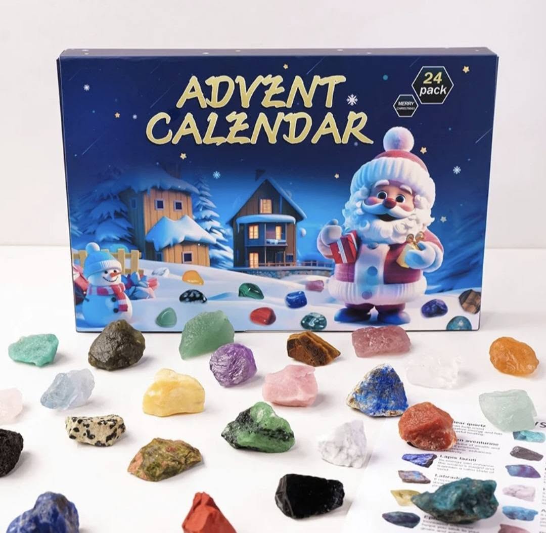 Christmas Advent Calendar 24 Days Natural Crystal Gemstones