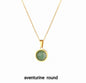 NEW MICCI JEWELRY NATURAL STONE NECKLACES, 45cm , Gold Elecrtroplated, Green Aventurine Quartz 16mm Round