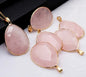 Nye, store og vakre Rose Quartz Gold 40mm Waterdrop anheng m/kjede
