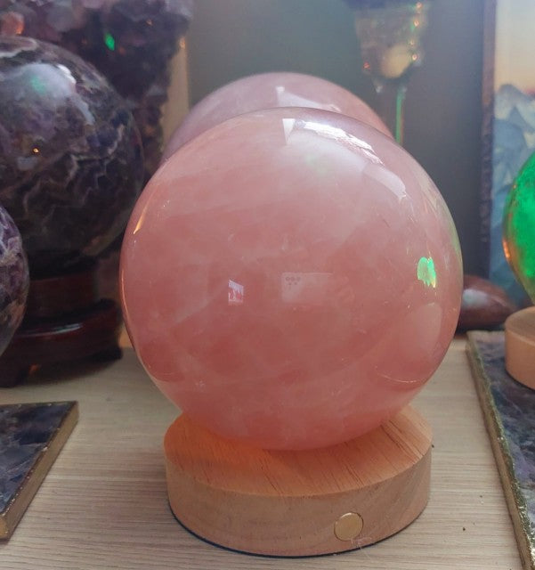 Julekampanje / XL Rosenkvarts Sphere ( Kule ) AAA Kvalitet, ca. 10-11cm, 1.5 - 1.8kg