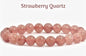 Enkelt og fleksibelt steinarmbÅnd, Strawberry Quartz