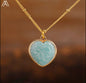 Small Hearts Designkjede 16x16mm - Gold Electroplated -  Amazonite