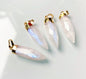 Nye Spike Point Pendel Anheng i Rainbow Moonstone Quartz m/kjede , Gold Electroplated