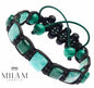 New 2025 Design / Trendy og Exclusivt Shambhala ArmbÅnd ,  Amazonite Malachite gemstone Flat beads. Green Fuchsite,