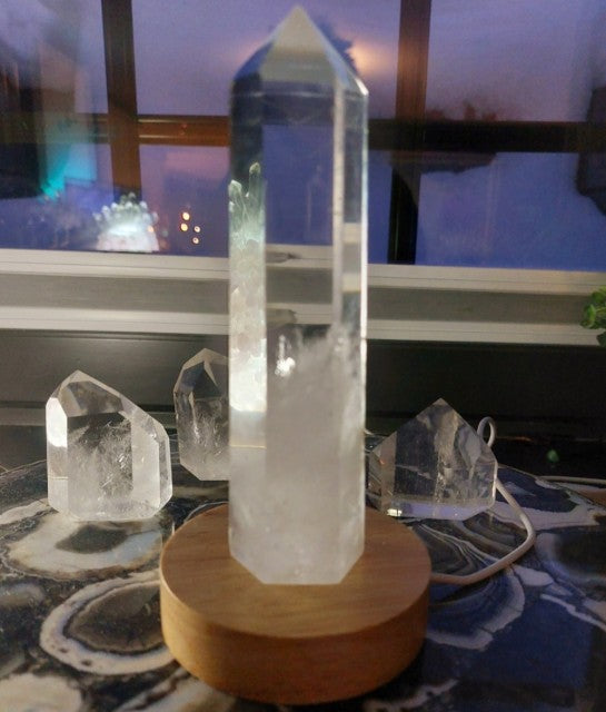 Clear Quartz High Quality Tower , ca. 15x4cm - 400 gram, thin&tall