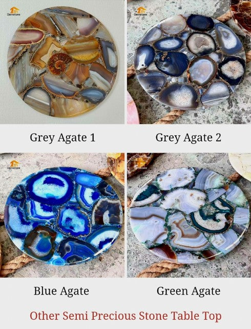 Large Agate Gemstone Sofa designtables, handmade  ( 50 - 60cm )