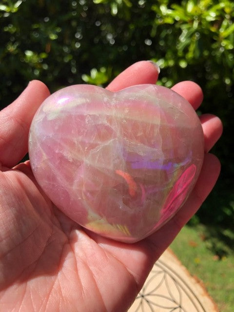 Aura Engle Rosenkvarts XL 80mm Hjertekrystall