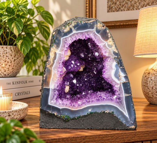 Amethyst Crystal Geode 1068 Premium Queen Grade 13.65kg H26xW26xD19cm