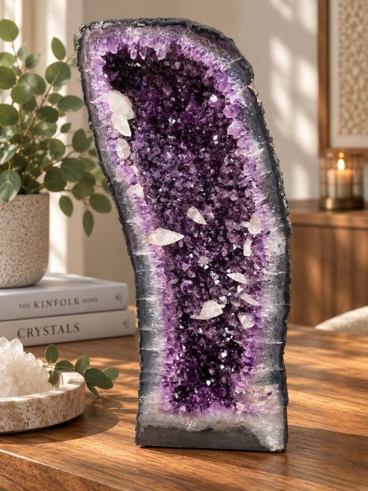 Tall Amethyst Crystal Geode 1108 Premium Queen Grade 16.44kg – H52xW20xD15cm