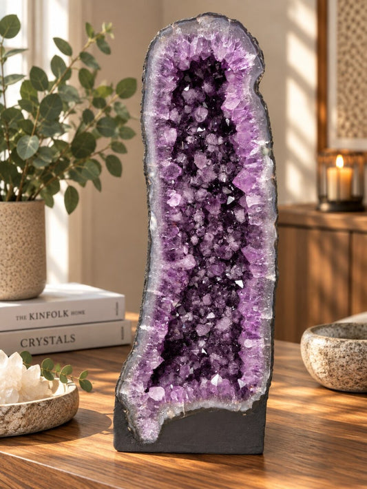 Tall Amethyst Crystal Geode 1115 Premium Queen Grade 25.33kg H60xW25xD16cm