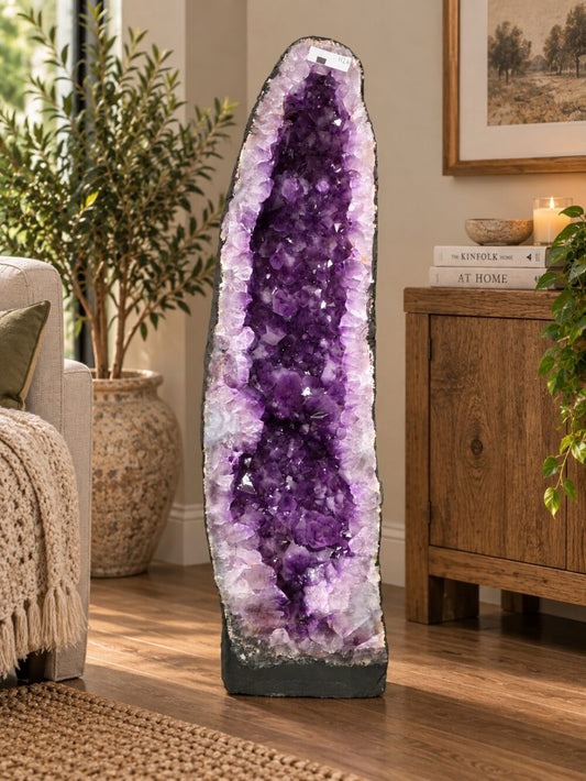 Very Tall Amethyst Crystal Geode 1126 Premium Queen Grade 34.53kg – H80xW23xD16cm
