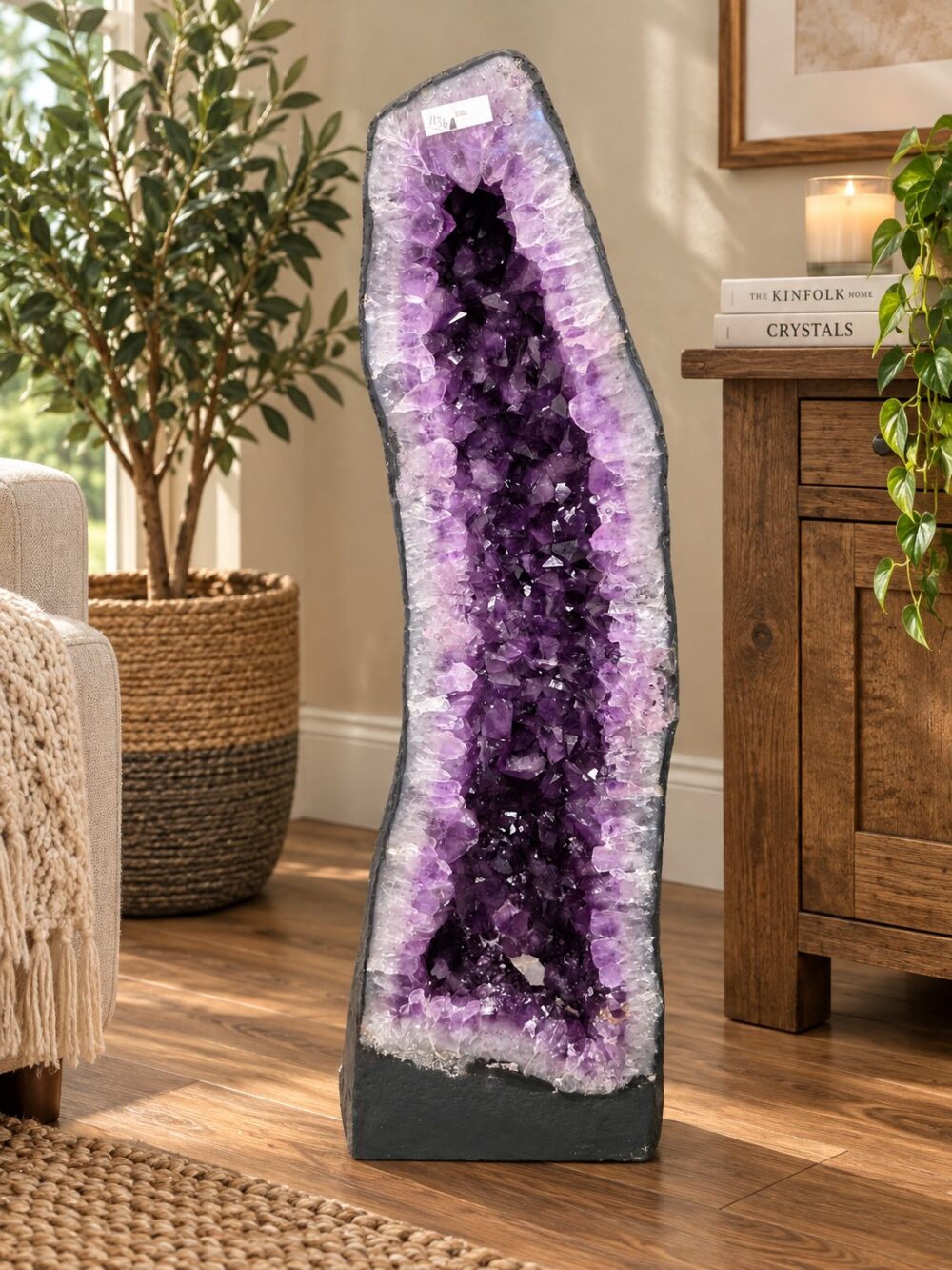 Very Tall Amethyst Crystal Geode 1136 Premium Queen Grade 38.34kg – H76xW24xD18cm