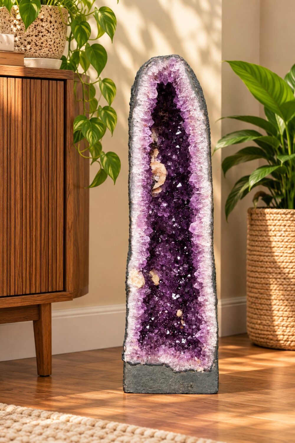 Tall Amethyst Crystal Geode 1189 Premium Queen Grade 17.03kg H59xW19xD13cm