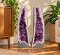 Amethyst Crystal Geode PAIR 1196 &amp; 1197 Premium Queen Grade 17kg each – 36kg in total H65xW21xD15cm