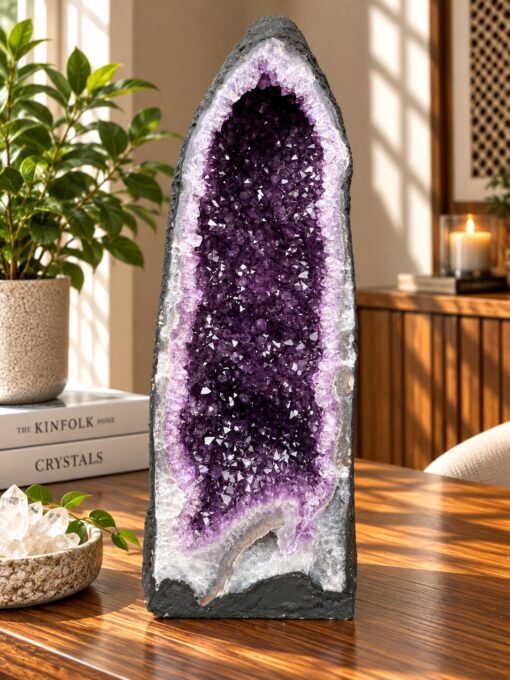MÅNEDENS UTVALGTE / AMAZONIAN PREMIUM QUEEN AMETYST GEODE - Inntil 40% OFF + Fri Frakt - Mined in Brazil, 23kg - 56x21x22cm