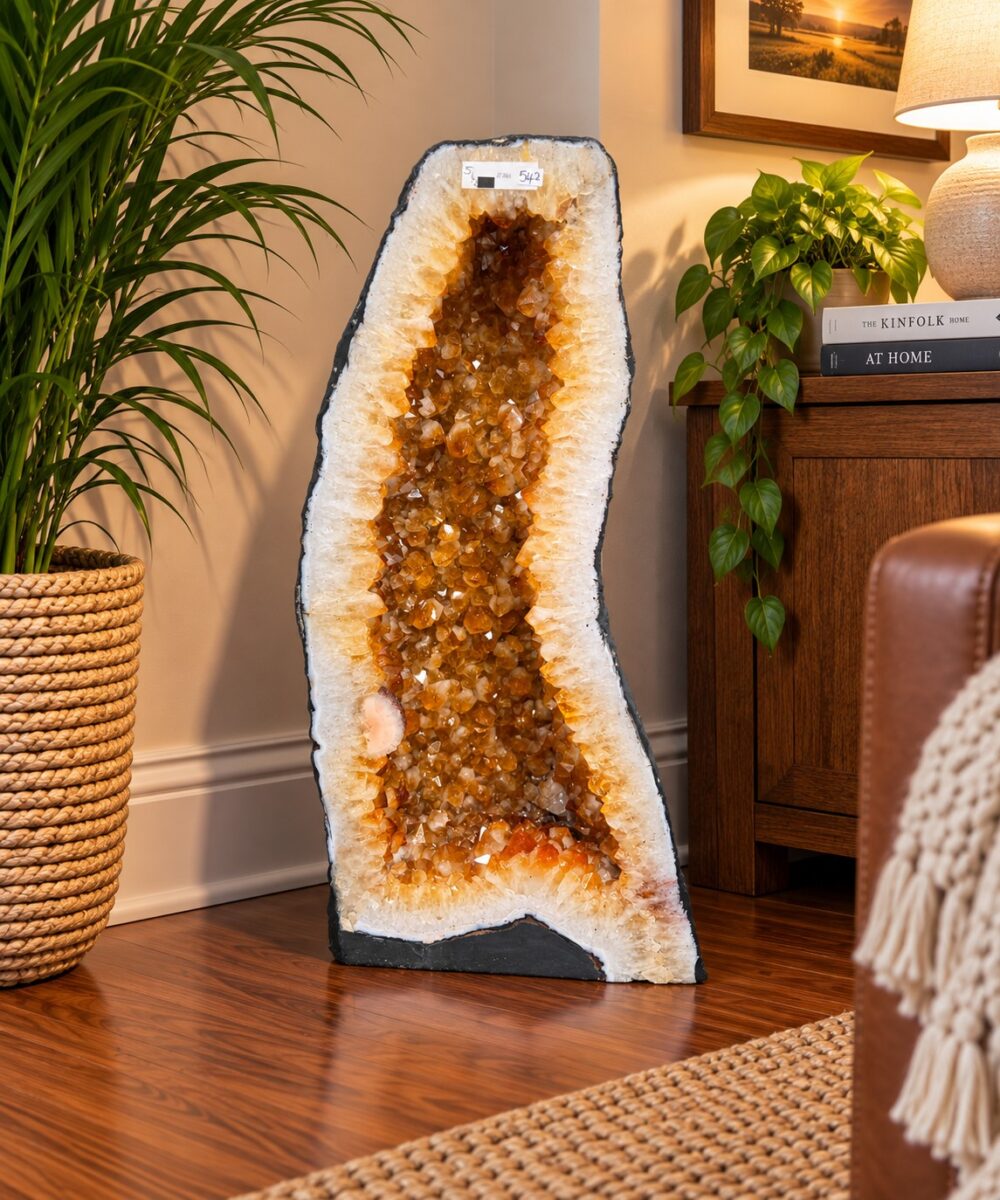 Tall Citrine Geode 542 Crystal Cluster Druzy Premium Grade 27.46kg H53xW25xD19cm