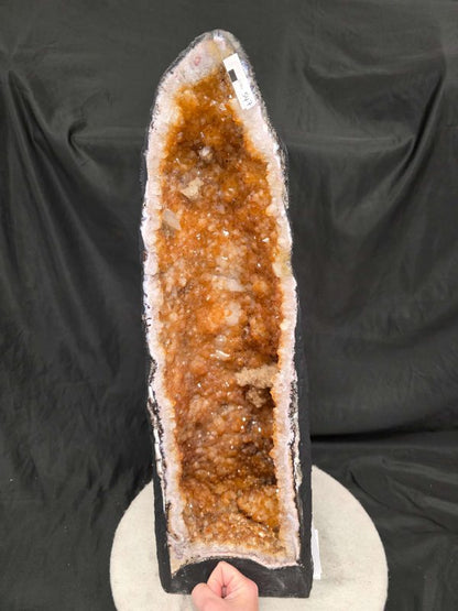 Tall Citrine Geode 547 Crystal Cluster Druzy Premium Grade 22.39kg H62xW18xD22cm