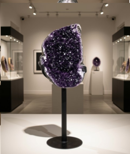 KUPP-PRIS / ARTIGA URUGUAY AMETYST EXTREME HIGH QUALITY, OPEN GEODE m/STATIV- 40% OFF + Fri Frakt - 92x28x23cm