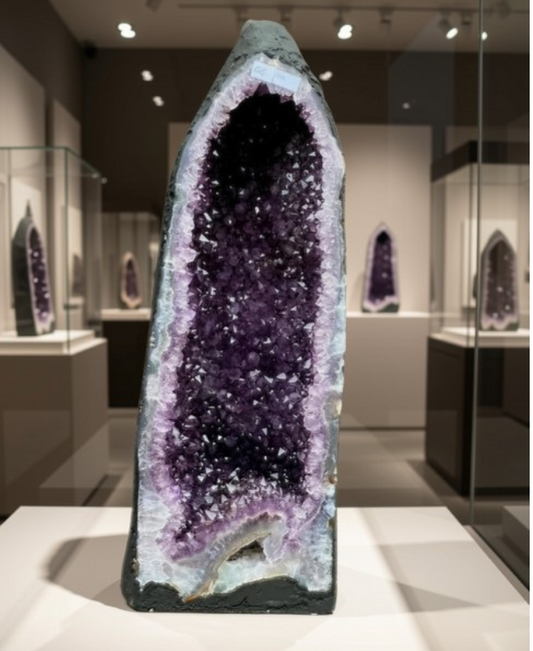 MÅNEDENS UTVALGTE / AMAZONIAN PREMIUM QUEEN AMETYST GEODE 616 - Inntil 40% OFF + Fri Frakt - Mined in Brazil, 23kg - 56x21x22cm