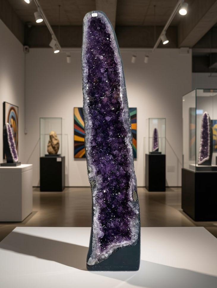 KAMPANJE HIGH QUALITY PREMIUM AMETYST GEODE - Inntil 40% OFF + Fri Frakt - 87x20cm Høy - 26Kg Totalt. mined in Brazil
