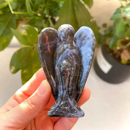 Engel, 1 stk. 10cm (Høyde) i Klar Kvarts, Ametyst, Lapis Lazuli, Rosenkvarts, Gul, Oransje og Rød Aventurin