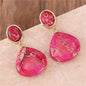 Nye, MICCI Design Bohemian Imperial Red/Pink Jasper Øredobber, Gold Plated