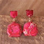 Nye, MICCI Design Bohemian Imperial Red/Pink Jasper Øredobber, Gold Plated