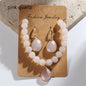 Nye Design Smykkesett ( Armbånd, øredobber ), Rose Quartz