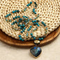 NEW LONG BOHEMIAN MALAKJEDE ( 80cm ) w/Labradorite Heart, Blue Jasper