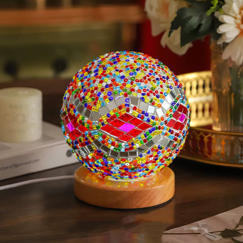 COLORFUL 3D BAROQUE GLASS BALL LED LAMP, PINK ONE COLOR