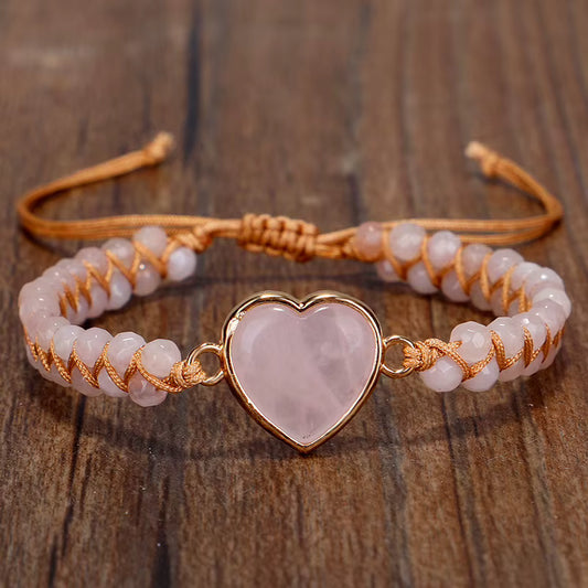Merkaba 2 rader armbÅnd m/ Rosenkvarts Hjertesten