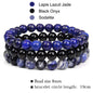 Natural Stone 3 Pack 8mm Armbånd, Black Onyx, Lapis Lazuli Jade, Sodalie