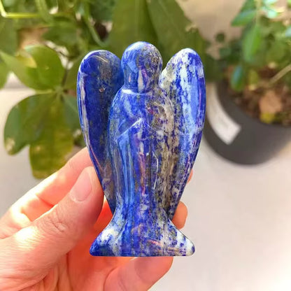 Engel, 1 stk. 5cm ( Høyde ) Klar Kvarts, Ametyst, Lapis Lazuli, Rosenkvarts, Gul, Oransje og Rød Aventurin.