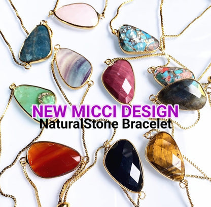 MICCI Design Armbånd , Gold Electroplated m/ Justerbar lenke - 12 Stentyper