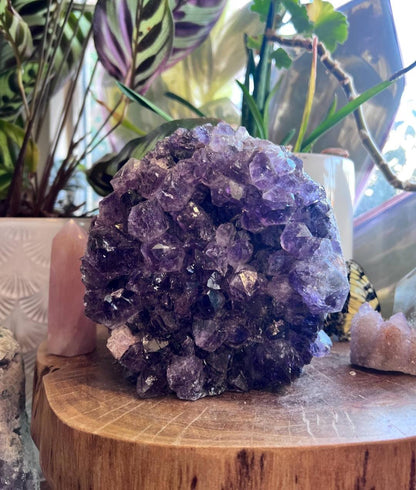 Special XL Large / Stor Ametyst RÅ Kvarts Cluster Lampe fra Brasil, ca. 3 - 4kg m/Ledlys