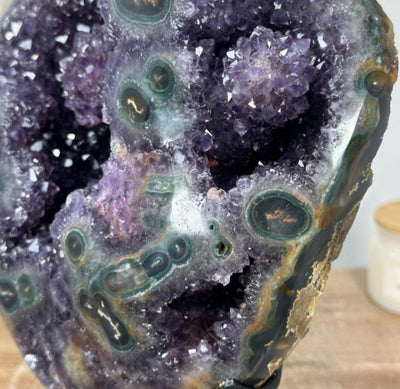 Outstanding Natural Uruguay Amethyst Geode Full of Stalactite Formations - MWS1354, 6.2Kg - 27.5x21cm