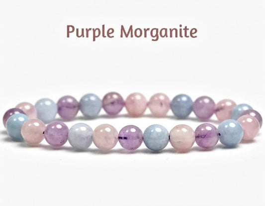 Enkelt og fleksibelt steinarmbÅnd, Purple Morganite