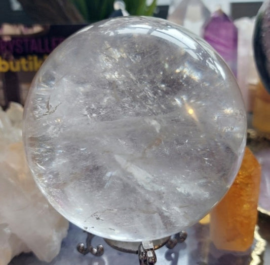 Vakker Large Clear Quartz Small Sphere krystallkule  , ca. 60 - 65mm...