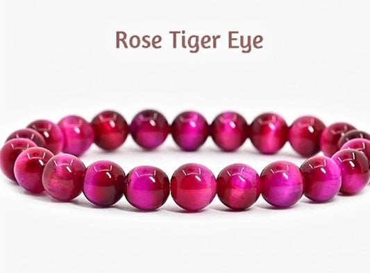 Enkelt og fleksibelt steinarmbÅnd, Rose Tiger Eye