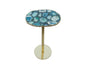 AQUA AGATE kaffebord - sidetable med electroplated, tykk kant og avtagbart single leg, ca. 28x18cm