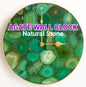Vakker og eksklusiv Green AGATE veggklokke, Gold Electroplated, 25cm.