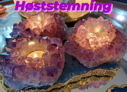 Large Brazilian Ametyst Quartz Candle Holder, ca. 1000 - 1200 gram
