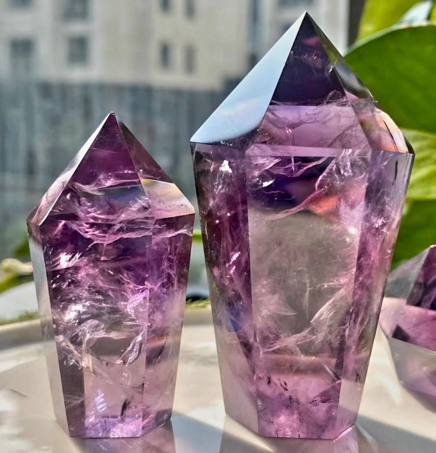 Vakre, High Quality Clear Purple Uruguay Ametyst Tårnkrystaller, 100 - 150gram, Large