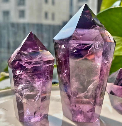 Vakre, High Quality Clear Purple Uruguay Ametyst Tårnkrystaller, 75 - 100gram, Medium