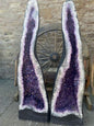 HUGE AMAZONIAN Very Tall Amethyst Crystal Geode PAIR 101 & 102 Premium Queen Grade 124kg each – H133xW37xD31cm