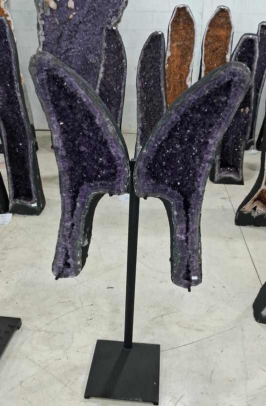 Eksklusiv Brazilian Ametyst Butterfly Angel Wings 59x25x13cm - 51kg. AAA+ Kvalitet.