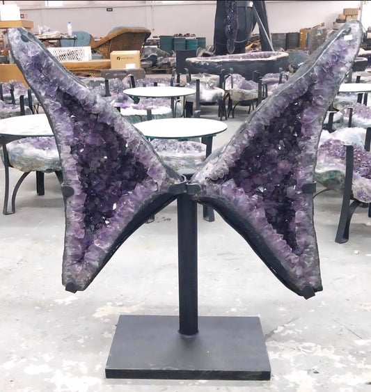 Eksklusiv Brazilian Ametyst Butterfly Angel Wings 62x25x13cm - 46kg. AAA+ Kvalitet